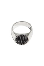 Tom Wood PINKIE OVAL RING BLACK SPINEL SILVER